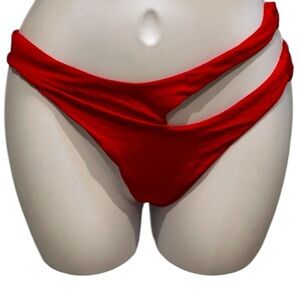 Yandy Red Bikini Bottom Cutout Size Small NWOT